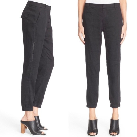 black linen cargo pants